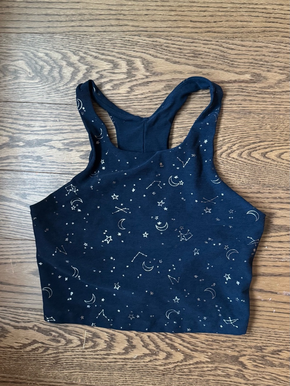 Beyond Yoga Navy Celestial Racerback Crop Tank Top (L)